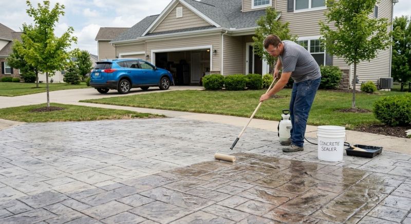 Stamped Concrete Sealing in Bellevue, WA